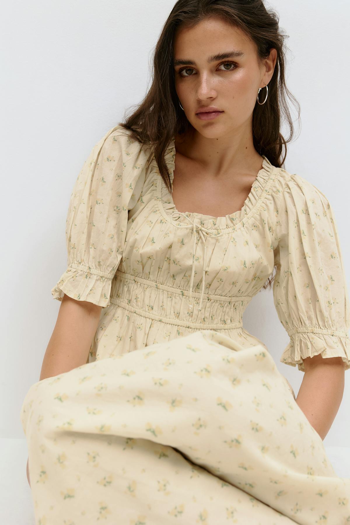 puff sleeve dress - Blanc cassé