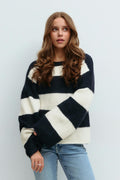 Y striped knitted sweater - Brown/stripe