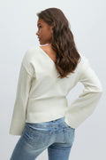 Y high rib knitted sweater - Gardenia