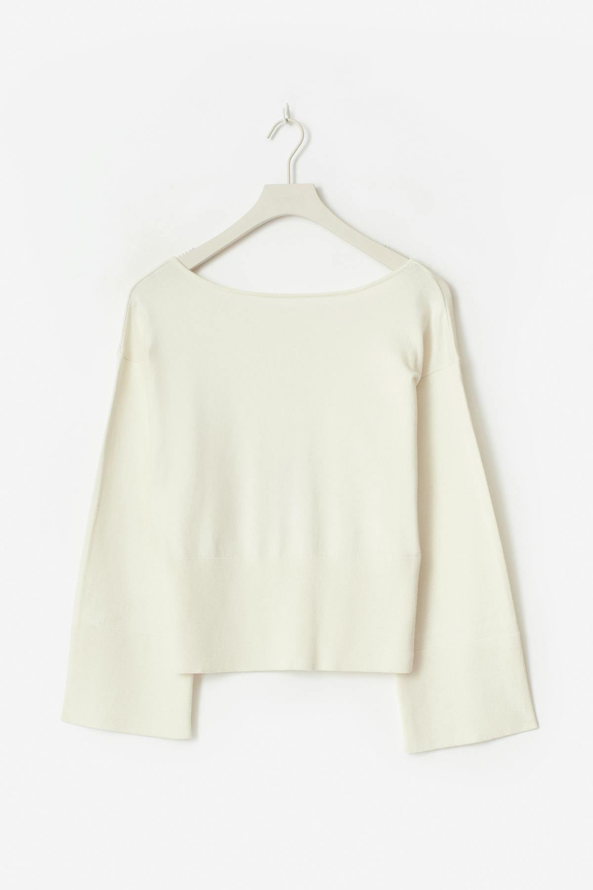 Y high rib knitted sweater - Gardenia