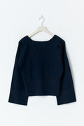 Y high rib knitted sweater - Navy blazer
