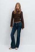 Y high rib knitted sweater - Seal brown