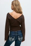 Y high rib knitted sweater - Seal brown