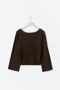 Y high rib knitted sweater - Seal brown