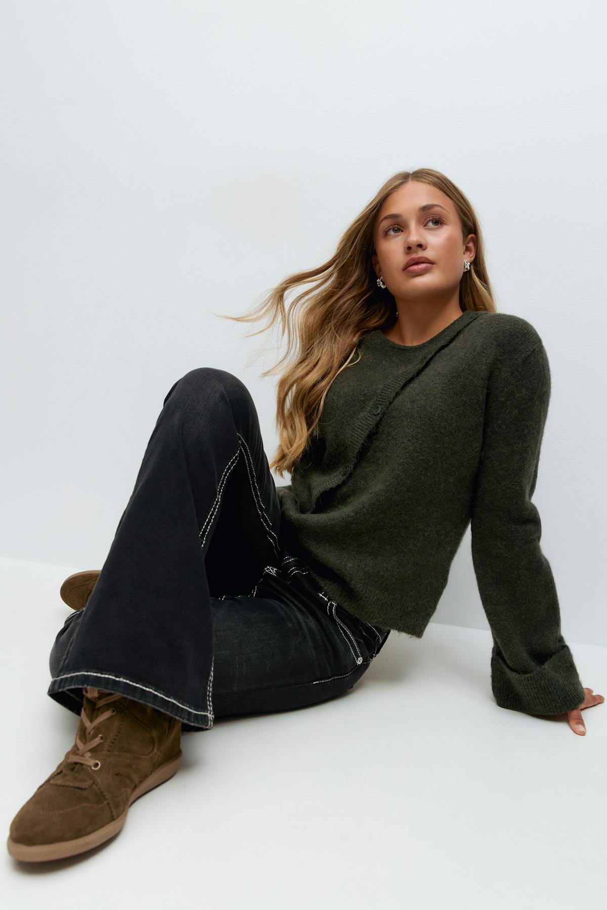 y knitted sweater - Oat melange
