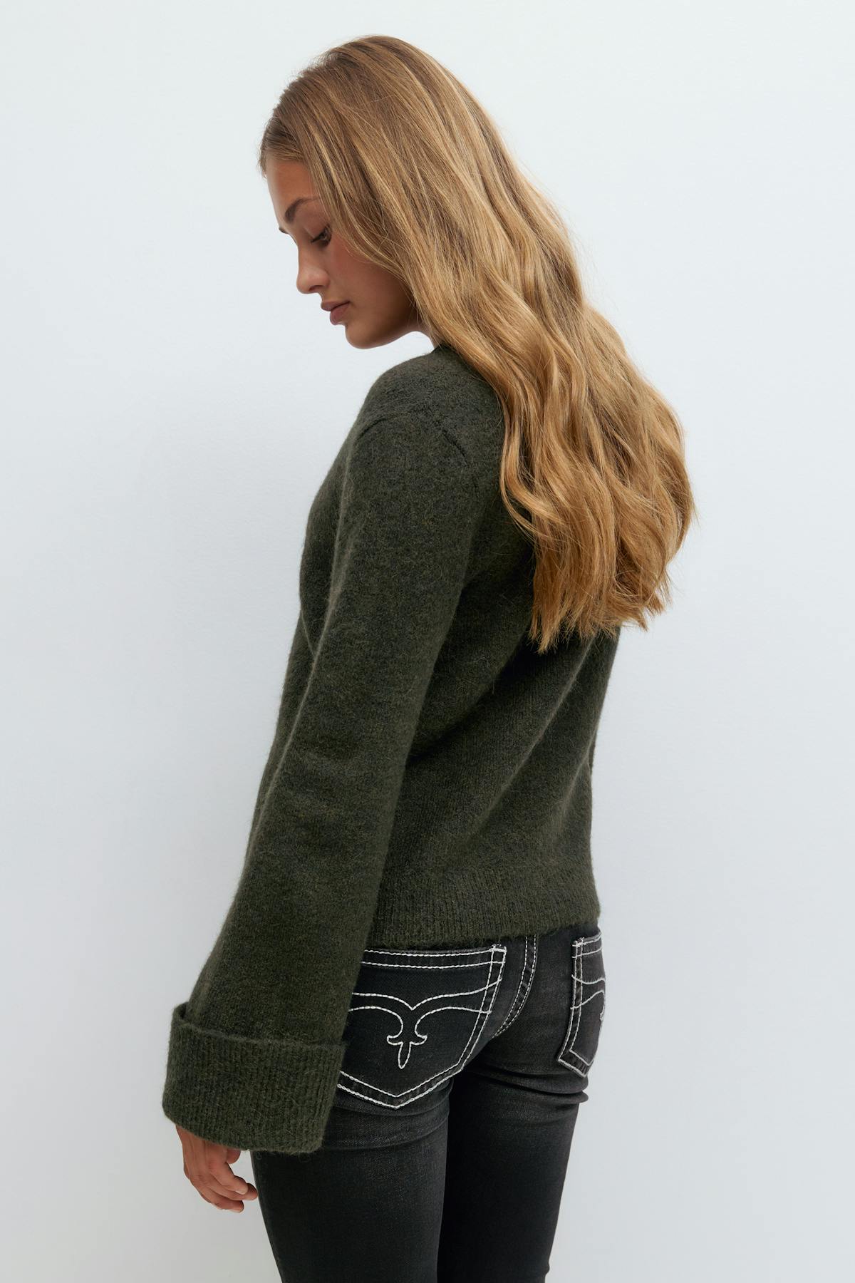 y knitted sweater - Oat melange