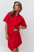 Broderie anglaise mini skirt - Rouge