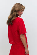 Anglaise blouse - High risk red
