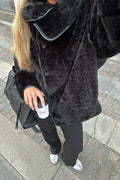Faux fur bonded short jacket - Noir