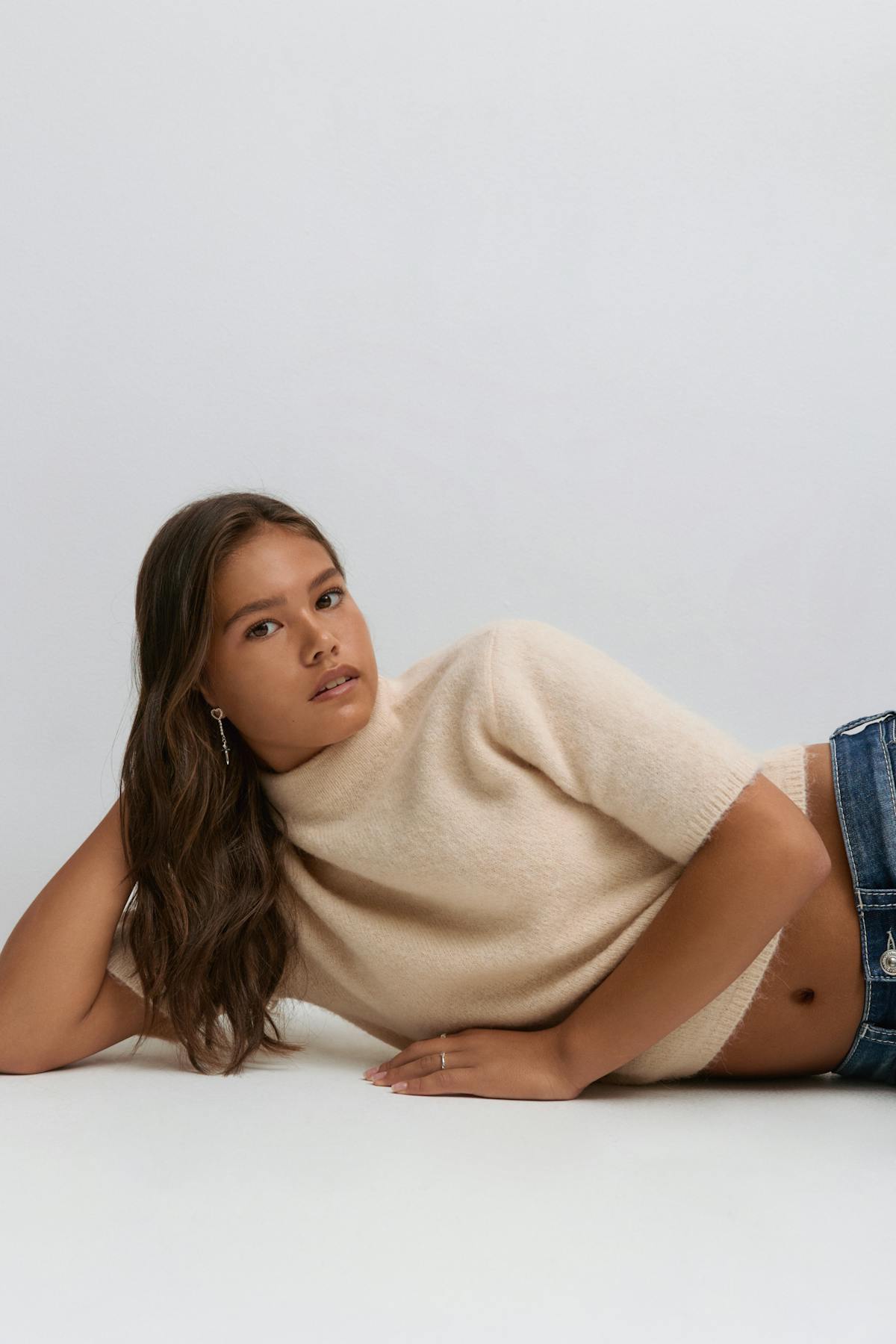 Y knitted top - Beige