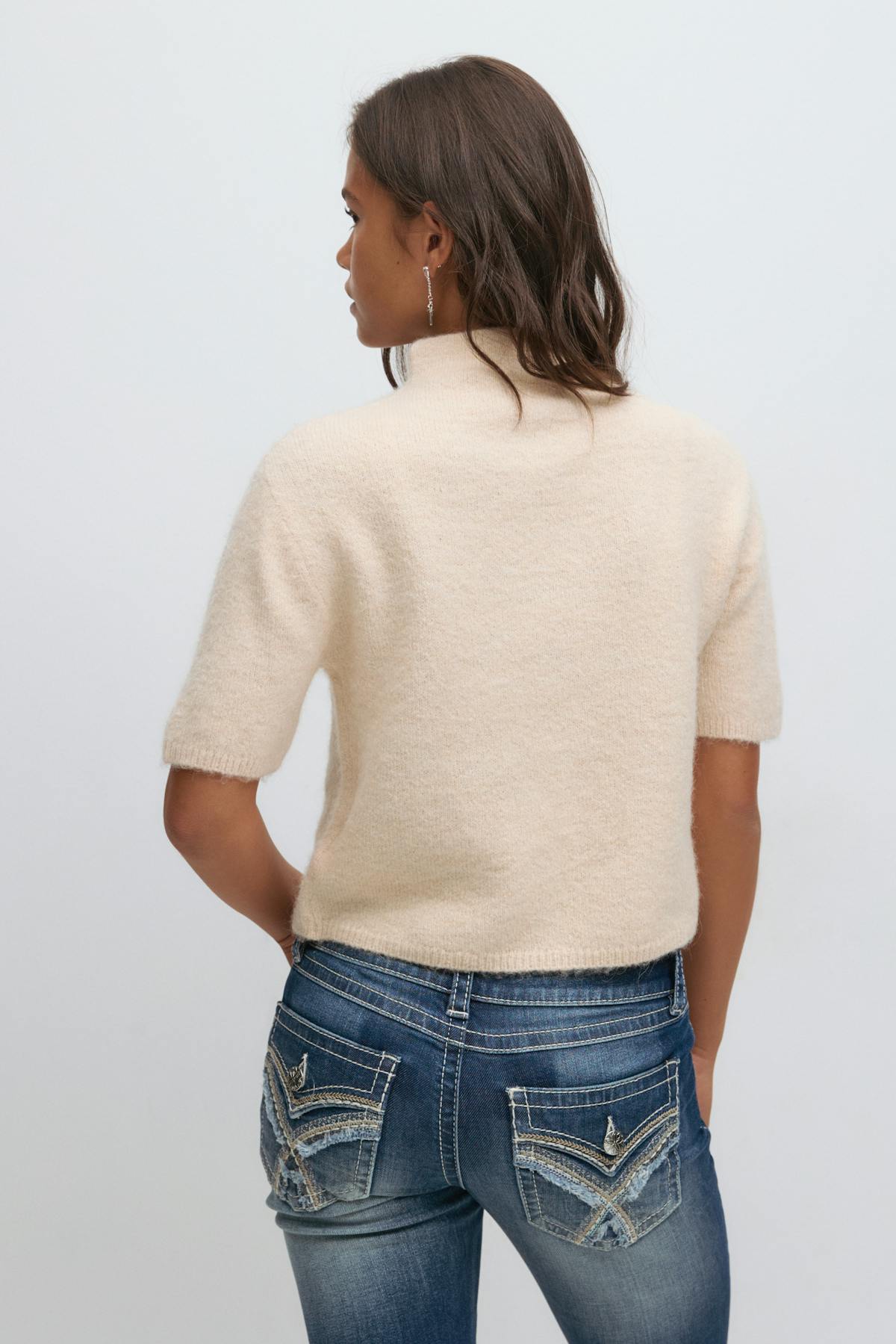 Y knitted top - Beige