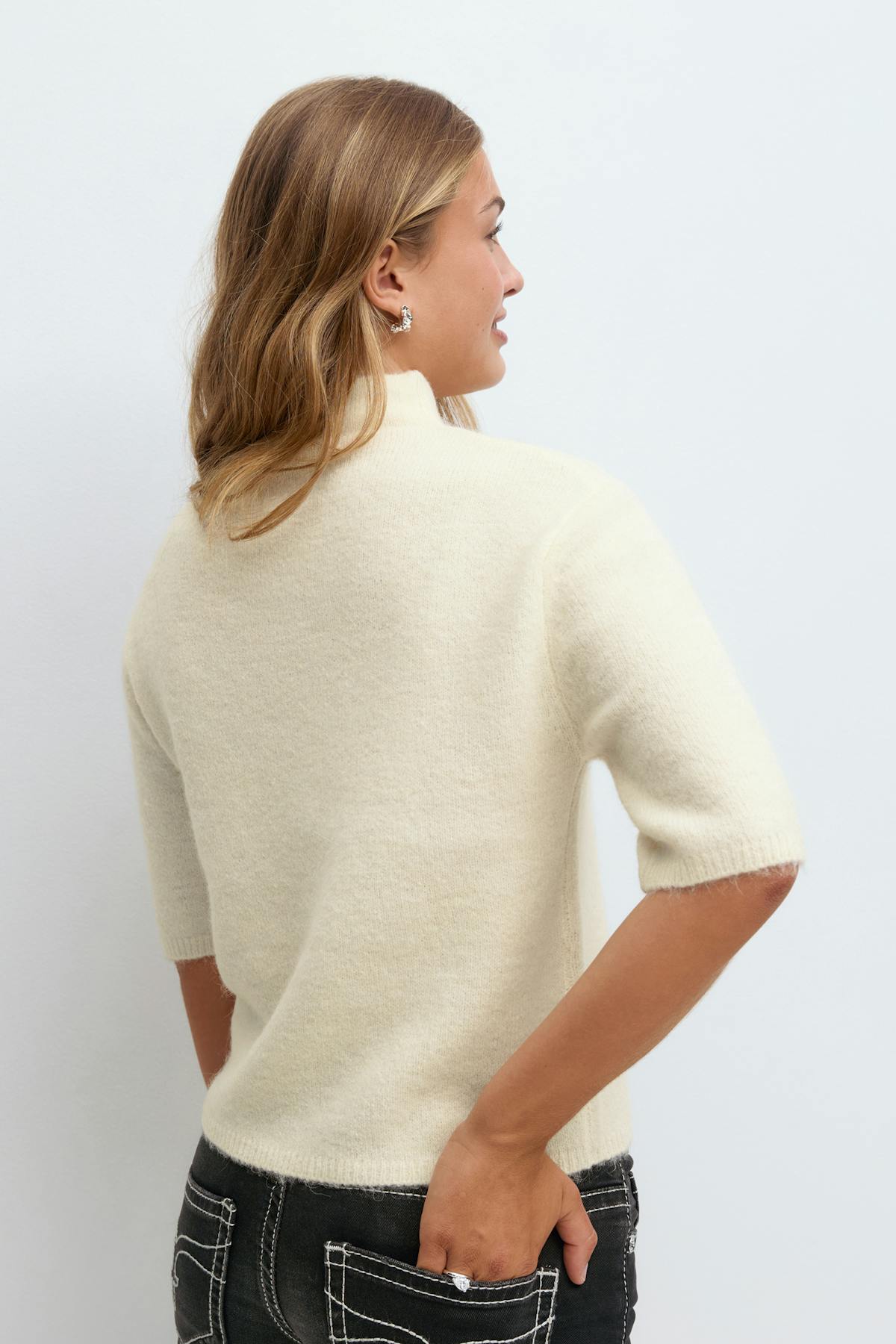 Y knitted top - Warm white