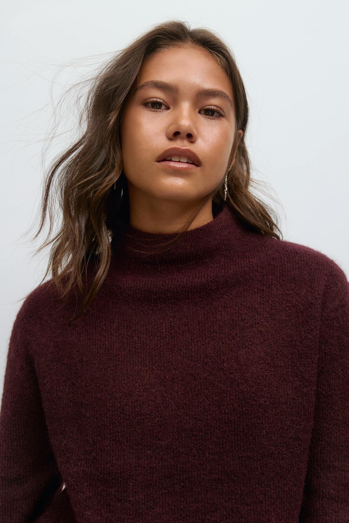 Y knitted top - Bordeaux foncé