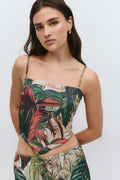 Satin scarf top - Egret