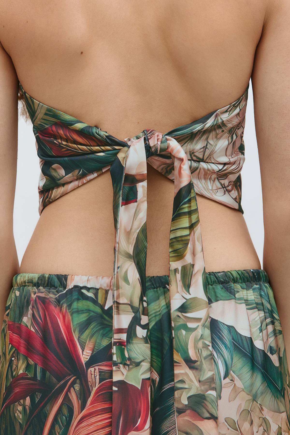Satin scarf top - Egret