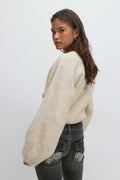 Y knitted bolero - Oat melange
