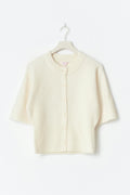 Y knitted short sleeve top - Gardenia