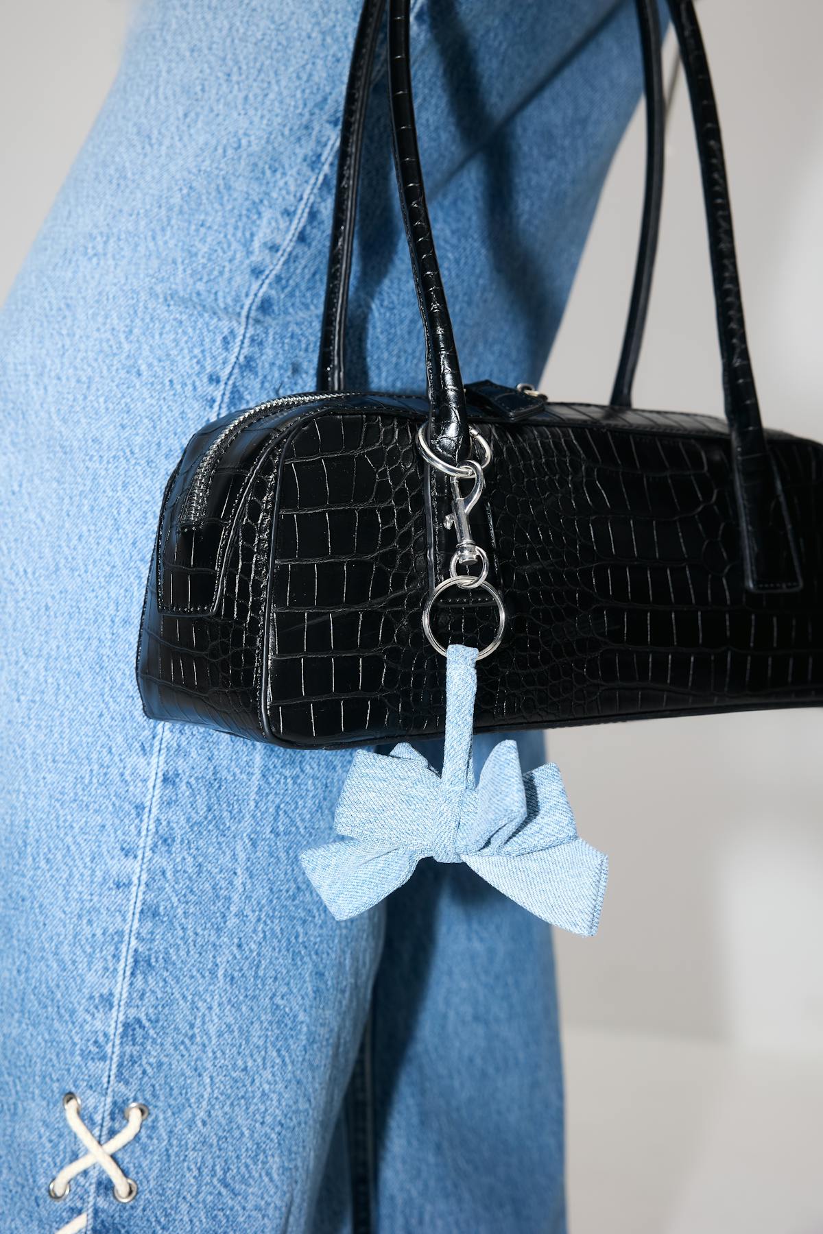 Remade bag charm - Bleu