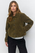 Faux suede short jacket - Beige