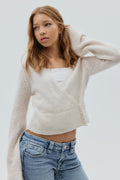 Y v-neck knitted sweater - Gardenia