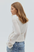 Y v-neck knitted sweater - Gardenia