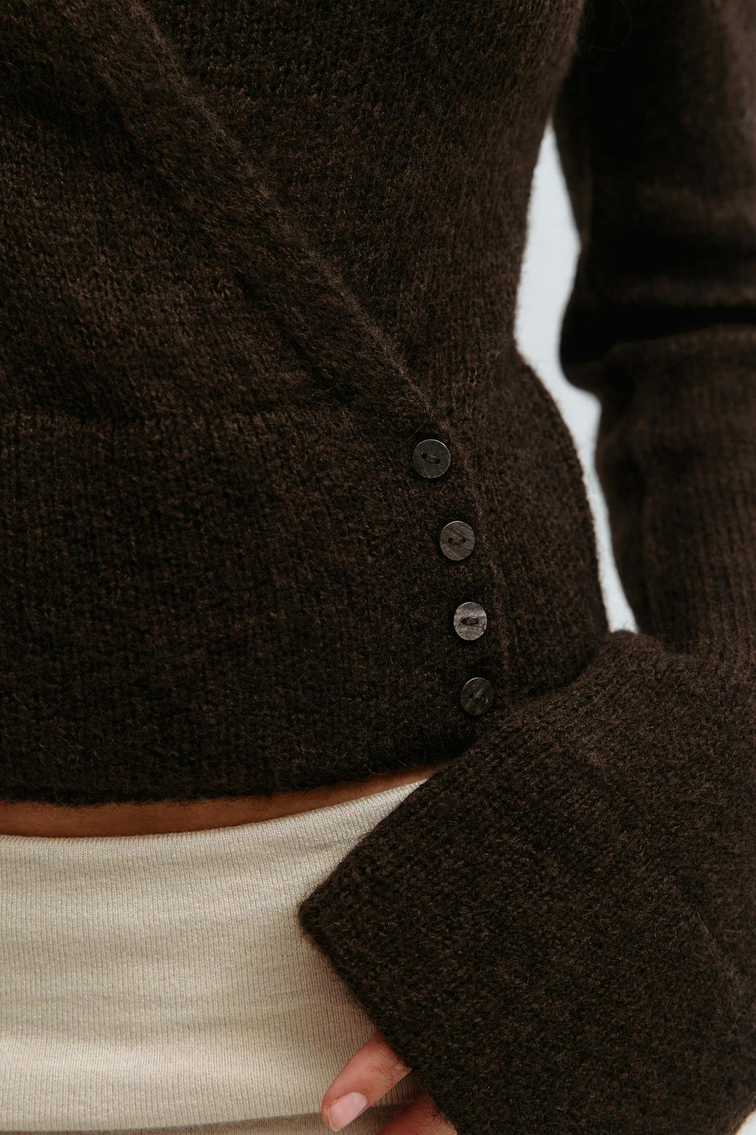 Y v-neck knitted sweater - Chocolate brown