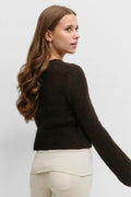 Y v-neck knitted sweater - Chocolate brown