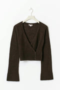 Y v-neck knitted sweater - Chocolate brown