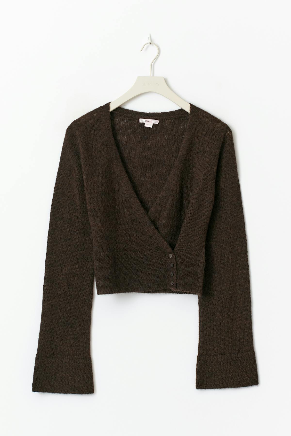 Y v-neck knitted sweater - Chocolate brown