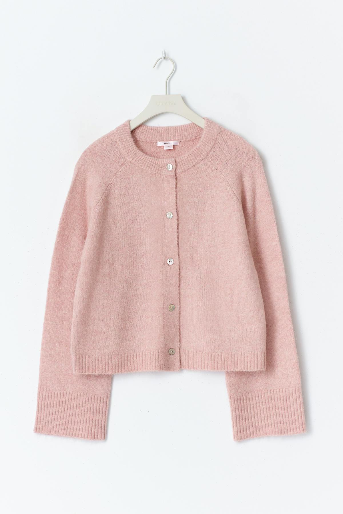 Y knitted cardigan - Soft pink