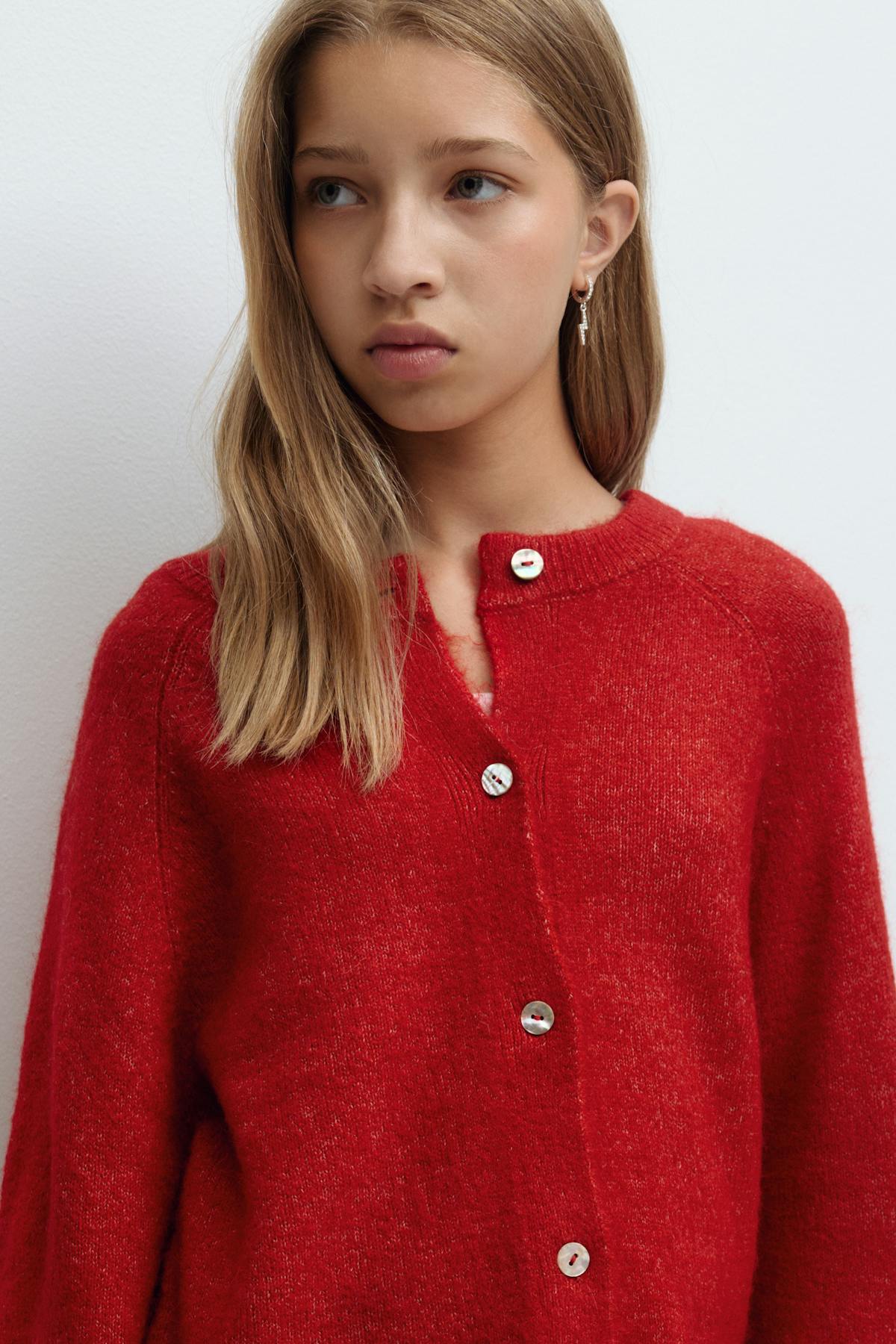 Y knitted cardigan - Soft pink