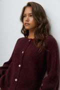 Y knitted cardigan - Lipstick red