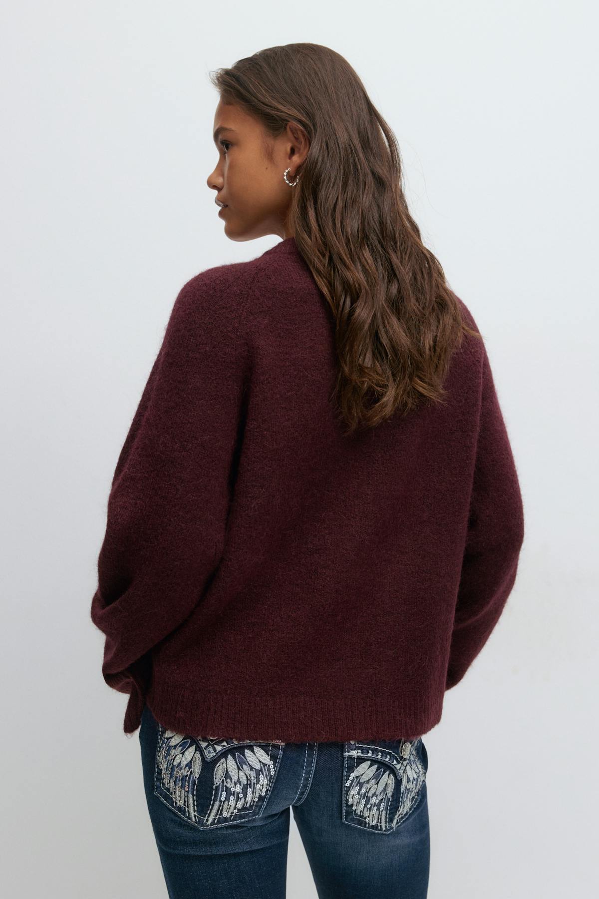 Y knitted cardigan - Lipstick red