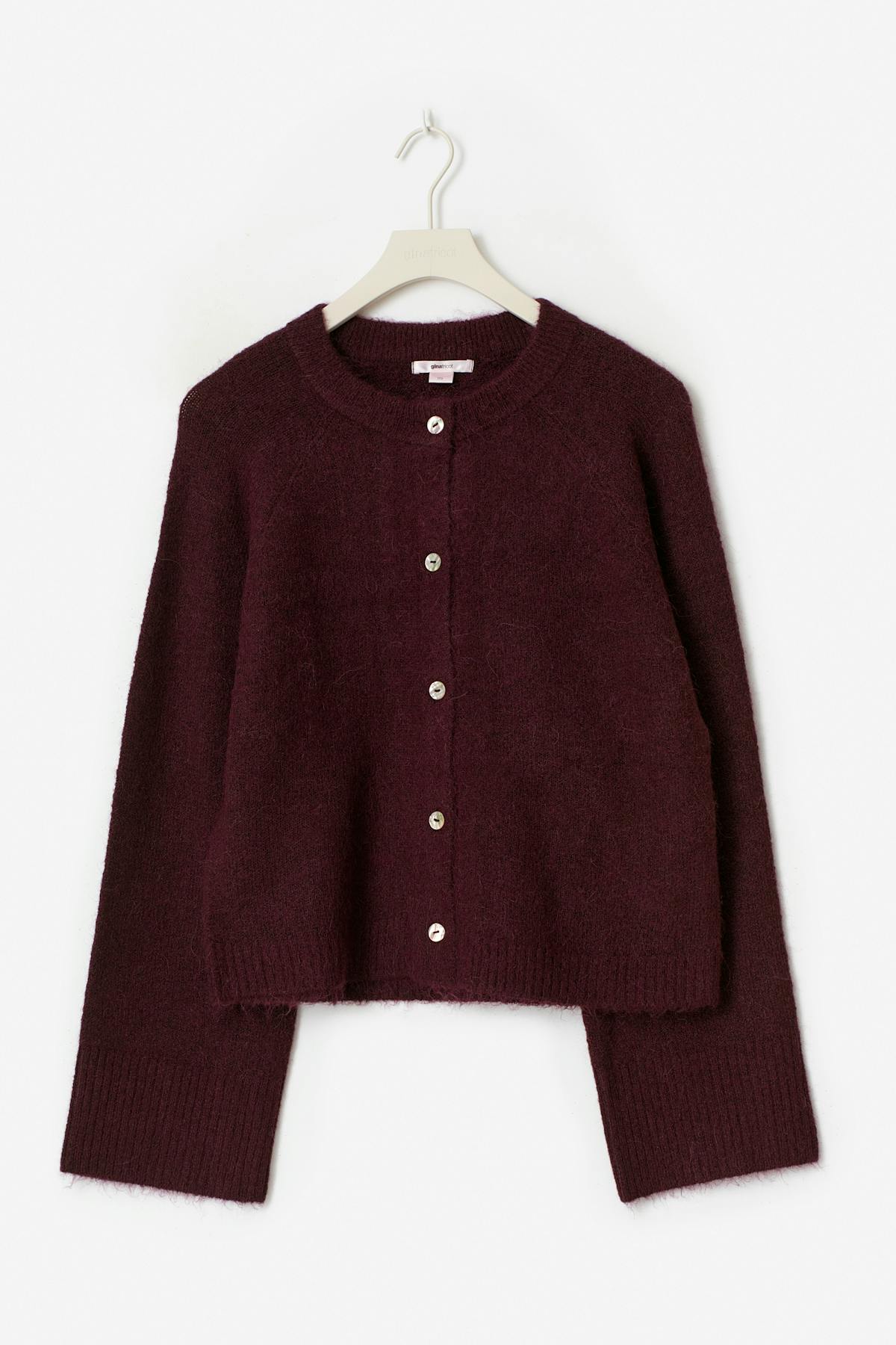 Y knitted cardigan - Bordeaux foncé