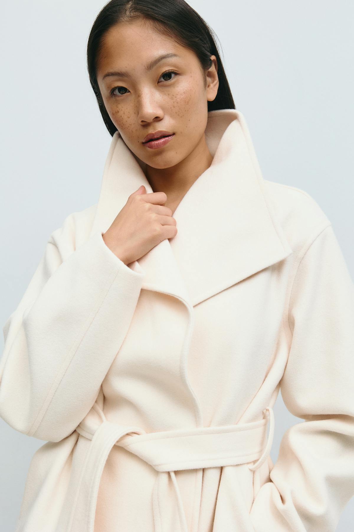 High neck short jacket - Creme