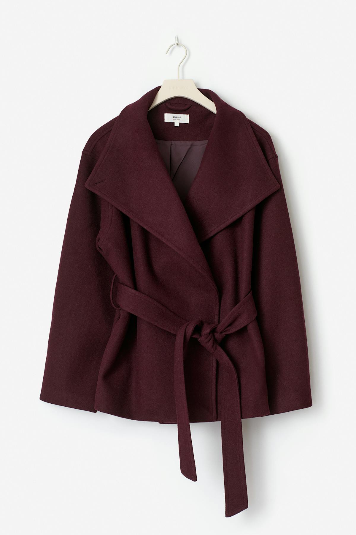 High neck short jacket - Dk grey melange