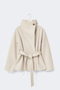 High neck short jacket - Khaki beige