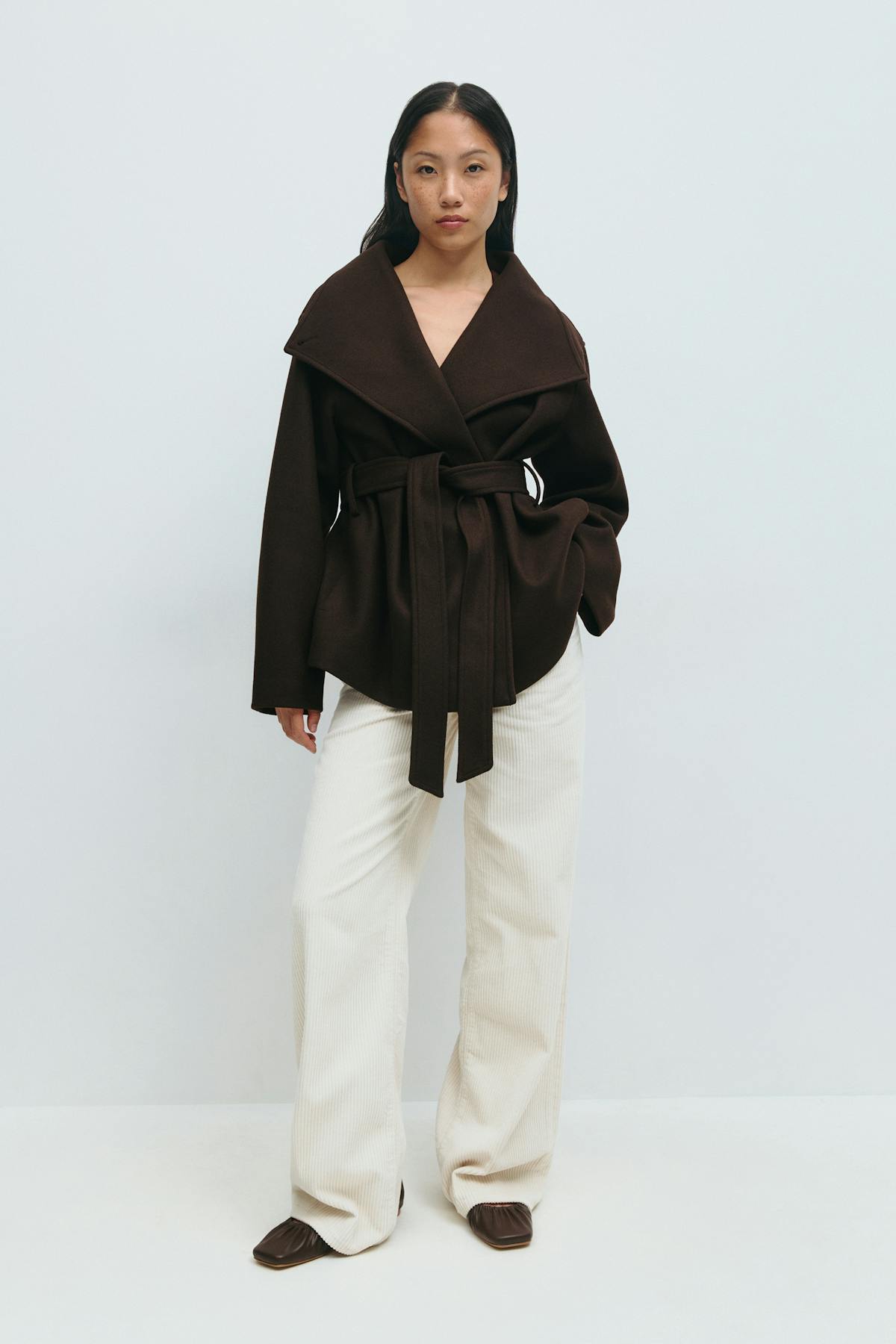 High neck short jacket - Creme