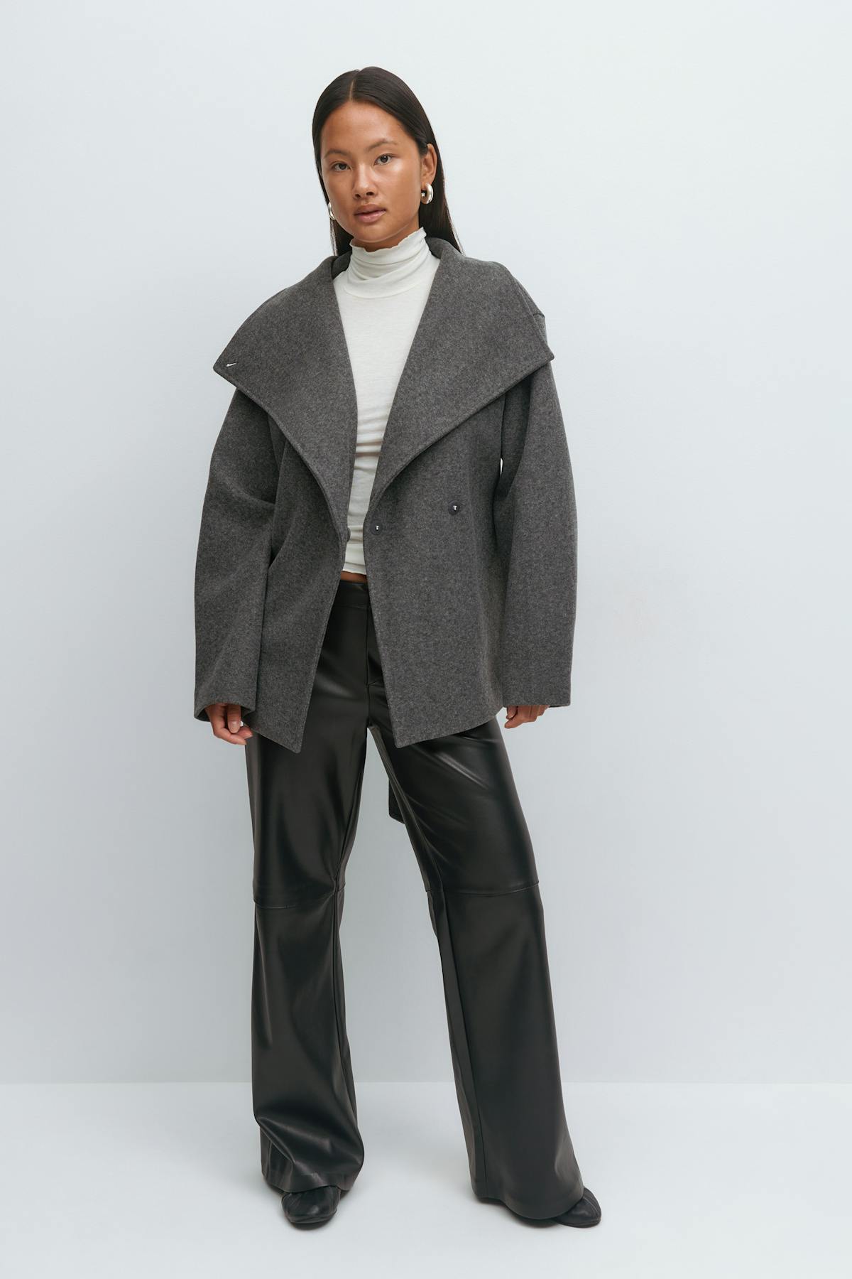 High neck short jacket - Marron foncé
