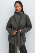 High neck short jacket - Marron foncé