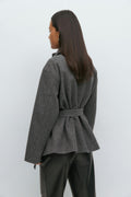 High neck short jacket - Marron foncé