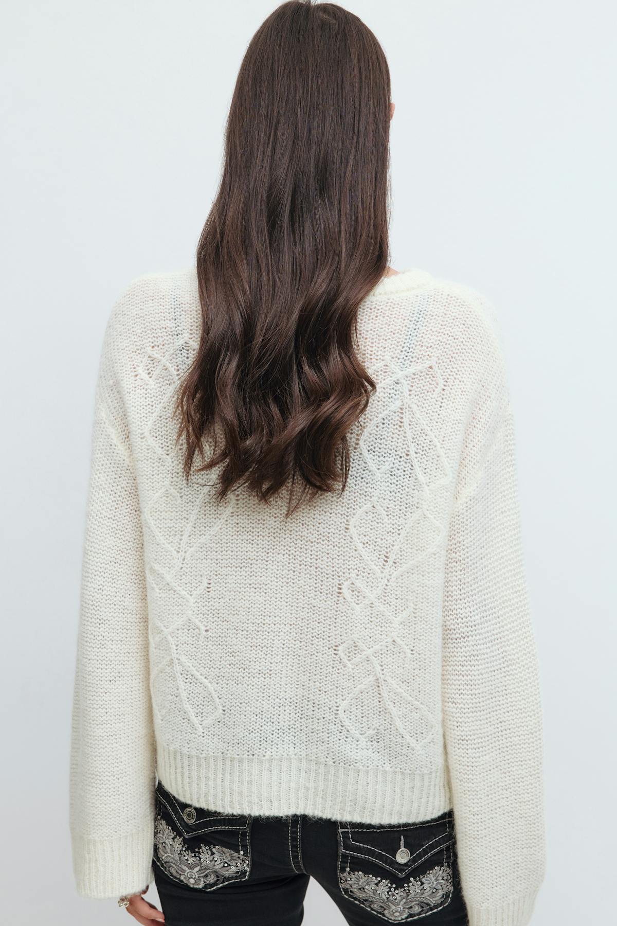 14+ knitted sweater - Blanc cassé