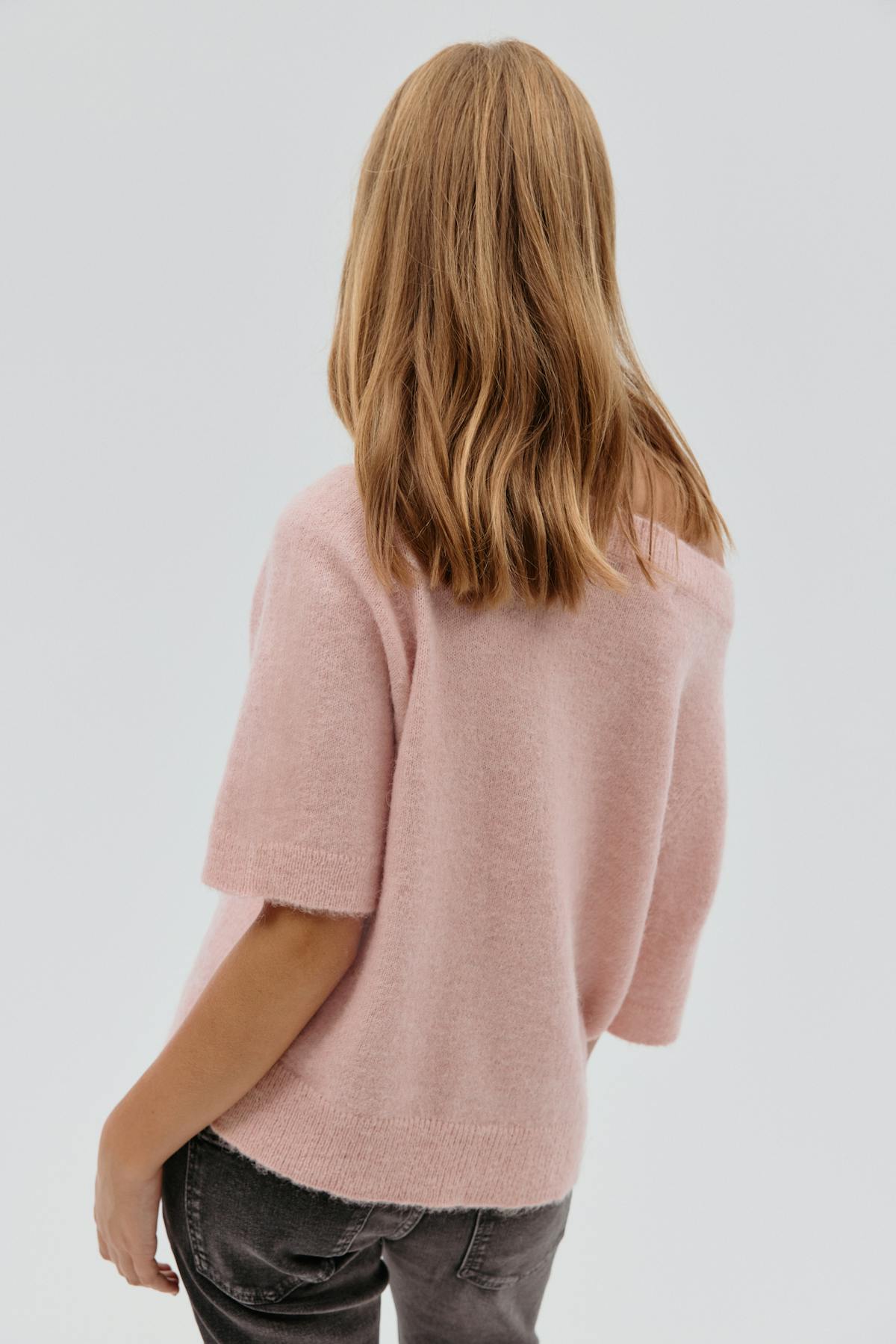 Y knitted top - Soft pink