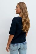 Y knitted top - Navy blazer