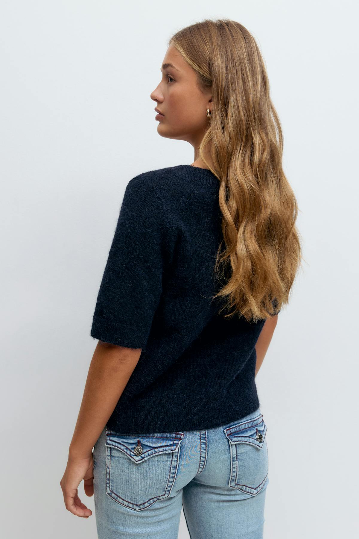 Y knitted top - Navy blazer