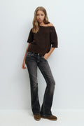 Y knitted top - Chocolate brown