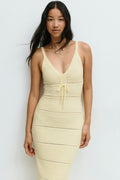 Knitted midi dress - Seal brown