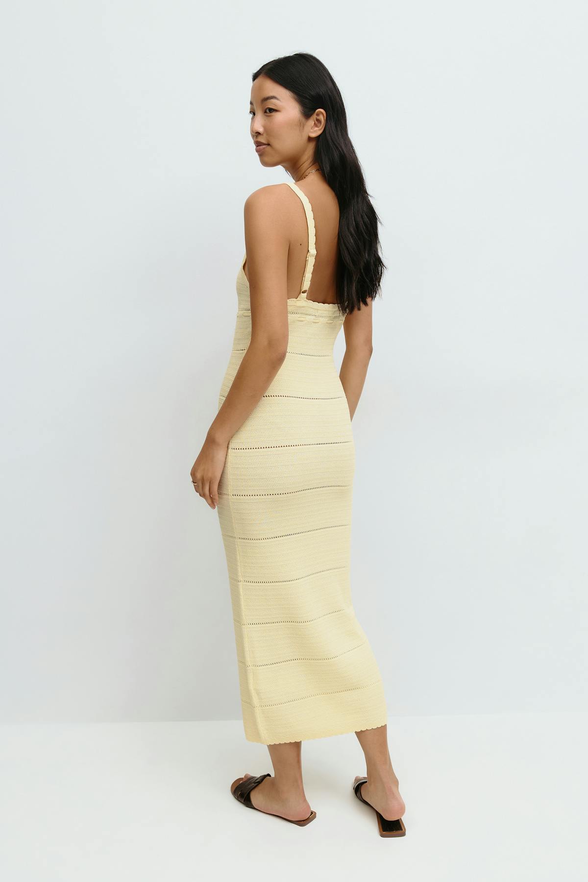 Knitted midi dress - Seal brown