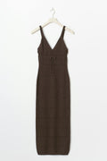 Knitted midi dress - Seal brown