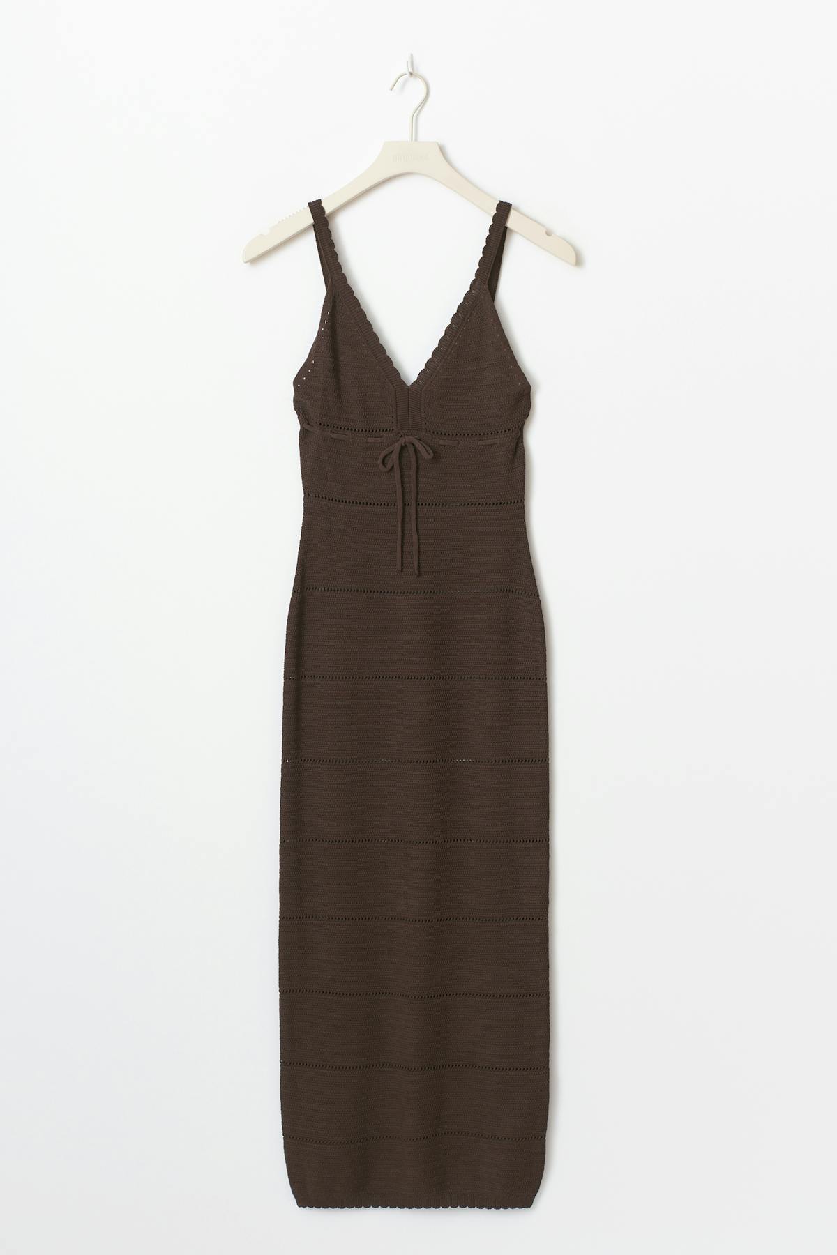 Knitted midi dress - Seal brown